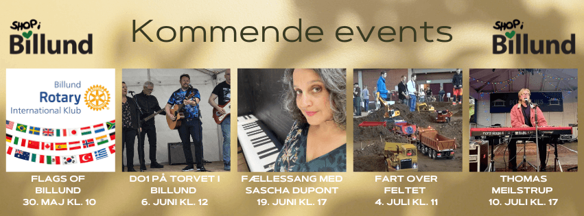 Upcoming events in Billund with dates for Flags of Billund, concerts and summer activities