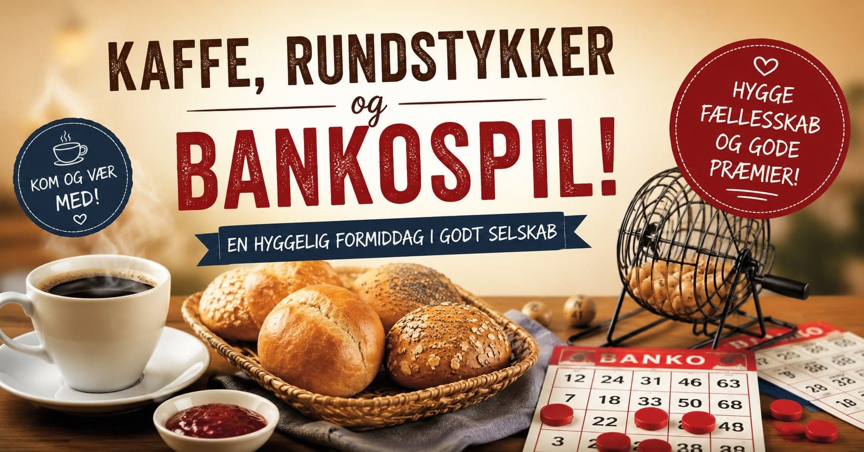 Morgenmad og banko på torvet i Billund